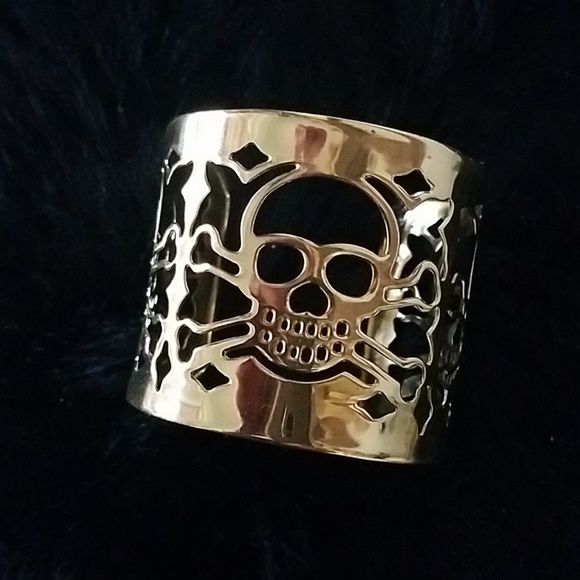 Skull cuff bracelet brass cuff bracelet new - Picture 4 of 5